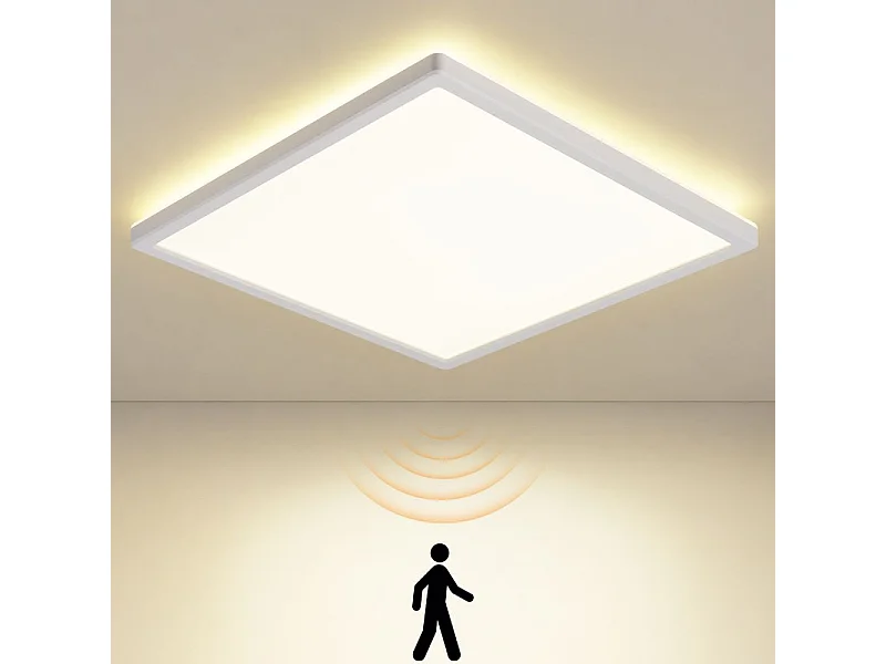 Nettlife plafón LED con detector, 18W, 1900lm, 4000K, IP44, radar, Ø29cm