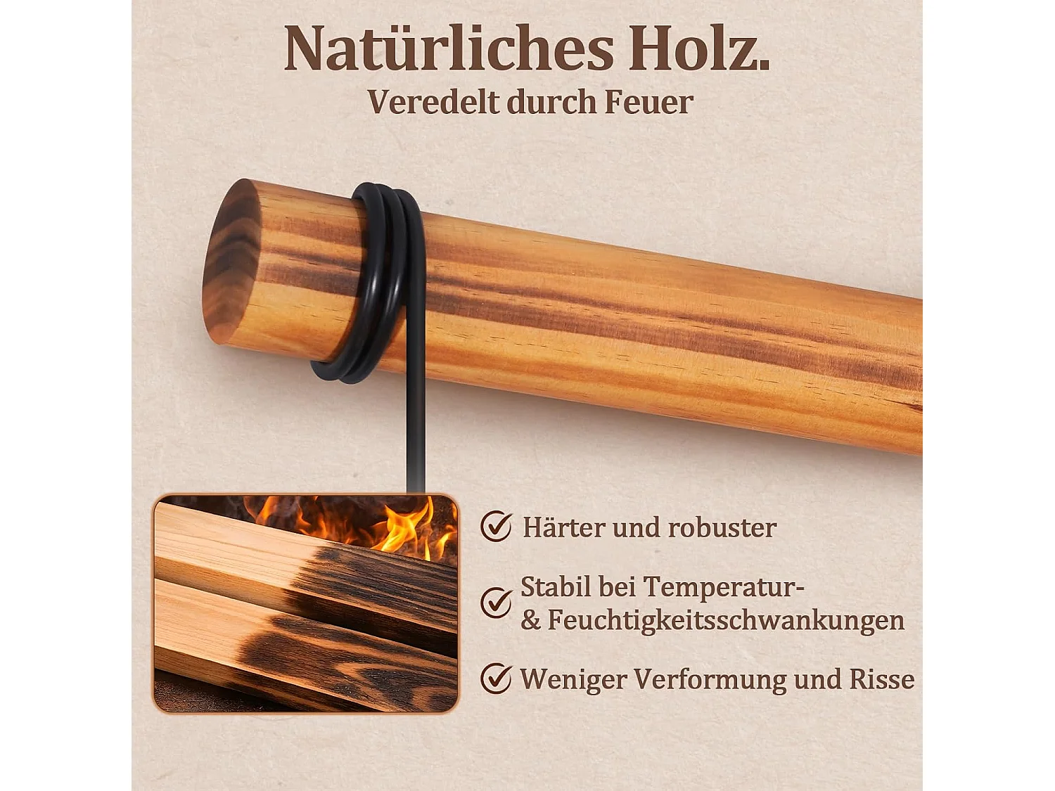 Nettlife Vintage Deckenleuchte aus Holz und schwarzem Metall, Retro-Industrie-Deckenleuchte mit 2 E27-Glühbirnen für Flur, Küche(Glühbirnen nicht enthalten)