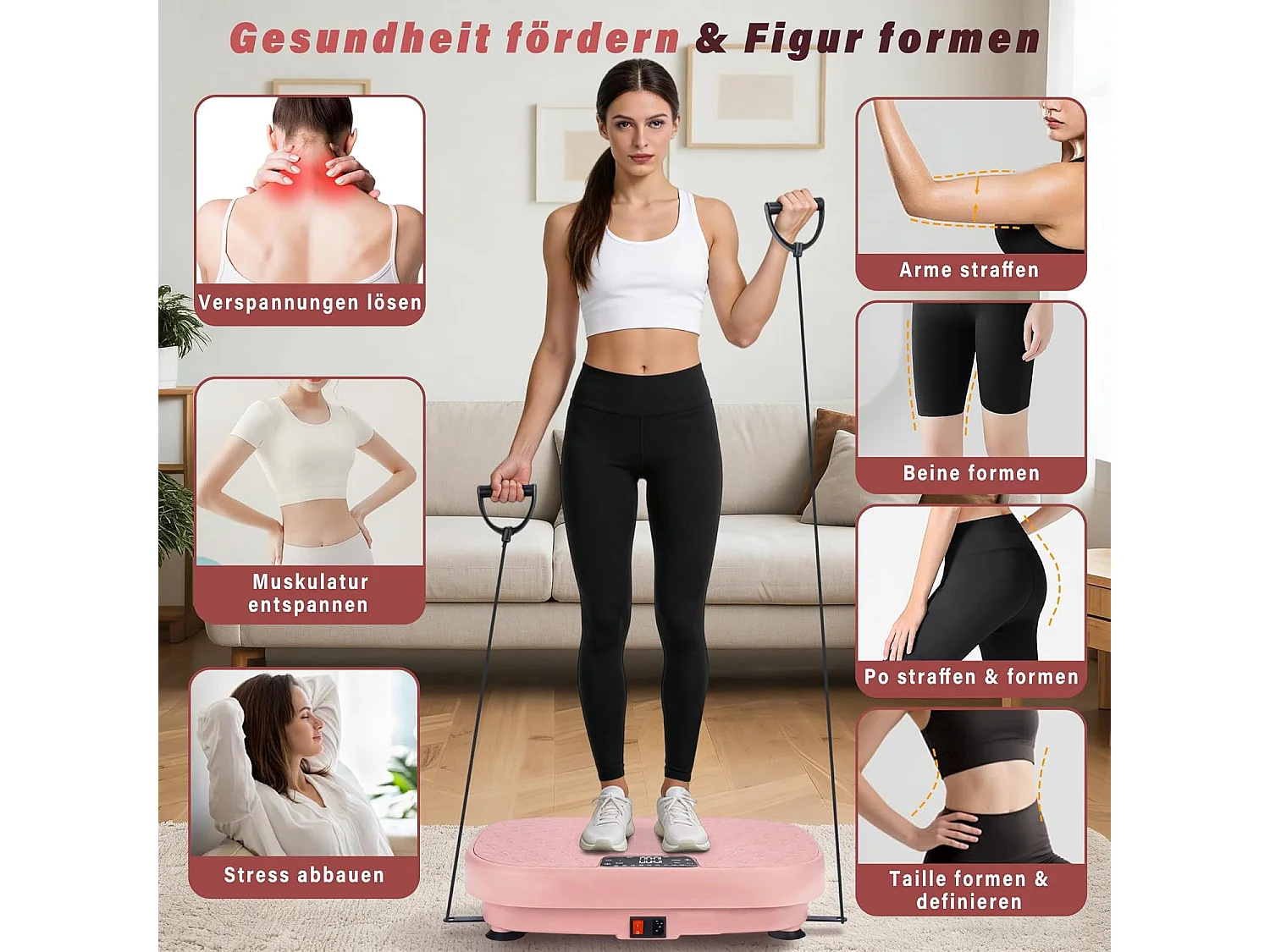 NETTLIFE Plateforme Vibrante Fitness Maison, 199 Niveaux, 9 Programmes, Haut-Parleurs, Sport Perte de Poids & Entraînement Complet, Charge Max 150kg