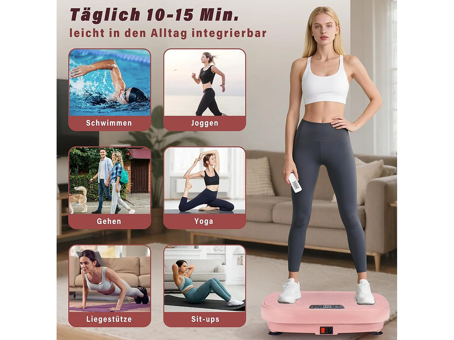 NETTLIFE Plateforme Vibrante Fitness Maison, 199 Niveaux, 9 Programmes, Haut-Parleurs, Sport Perte de Poids & Entraînement Complet, Charge Max 150kg