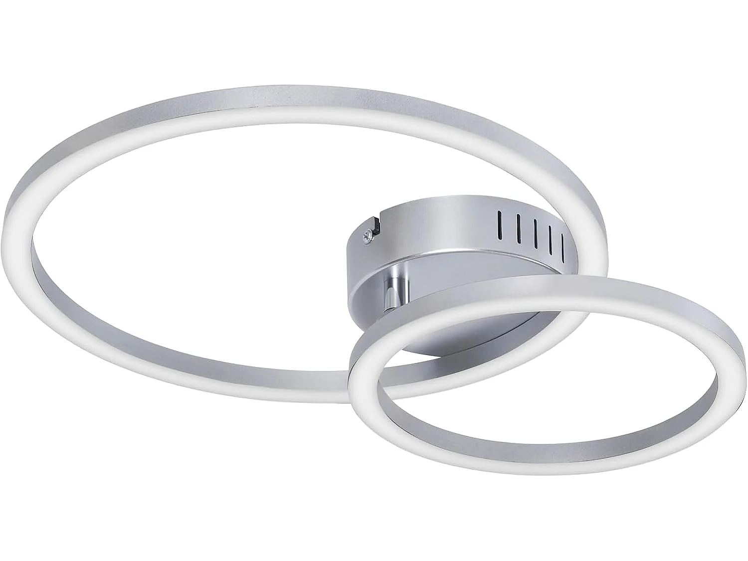 NETTLIFE 40 cm 23 W Nowoczesna srebrna lampa sufitowa LED, 2-pierścieniowa, 4000 K, neutralna biel, idealna do salonu, sypialni, kuchni, korytarza i biura
