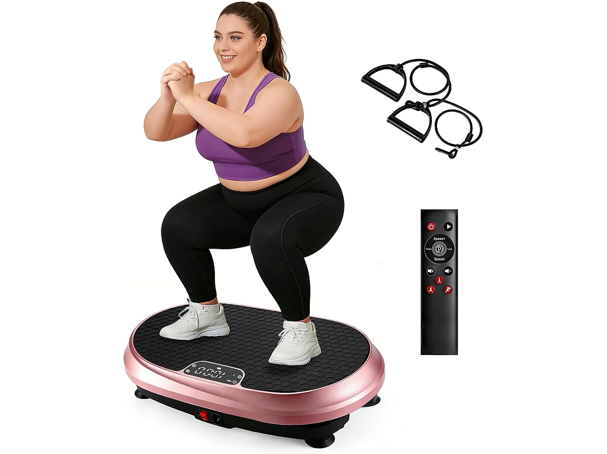 NETTLIFE Vibrationsplatte für Fitness, 199 Stufen & 9 Programme, integrierter Lautsprecher, Ganzkörpertraining & Gewichtsabnahme, 150 kg Belastbarkeit