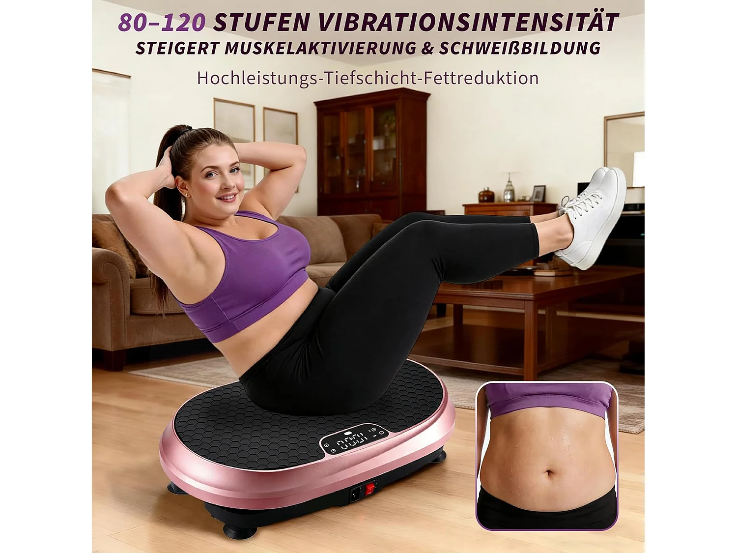 NETTLIFE Vibrationsplatte für Fitness, 199 Stufen & 9 Programme, integrierter Lautsprecher, Ganzkörpertraining & Gewichtsabnahme, 150 kg Belastbarkeit