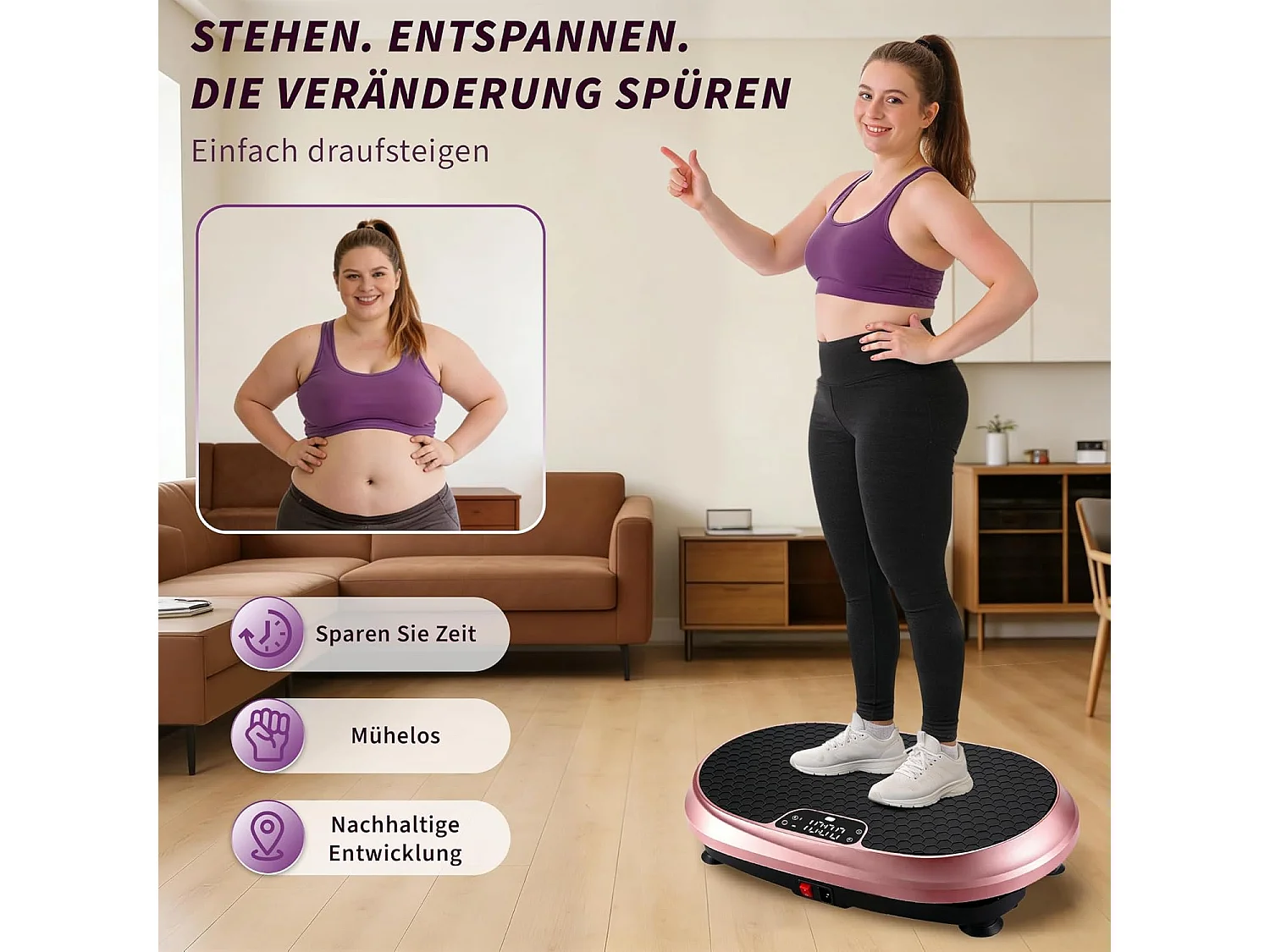 NETTLIFE Vibrationsplatte für Fitness, 199 Stufen & 9 Programme, integrierter Lautsprecher, Ganzkörpertraining & Gewichtsabnahme, 150 kg Belastbarkeit