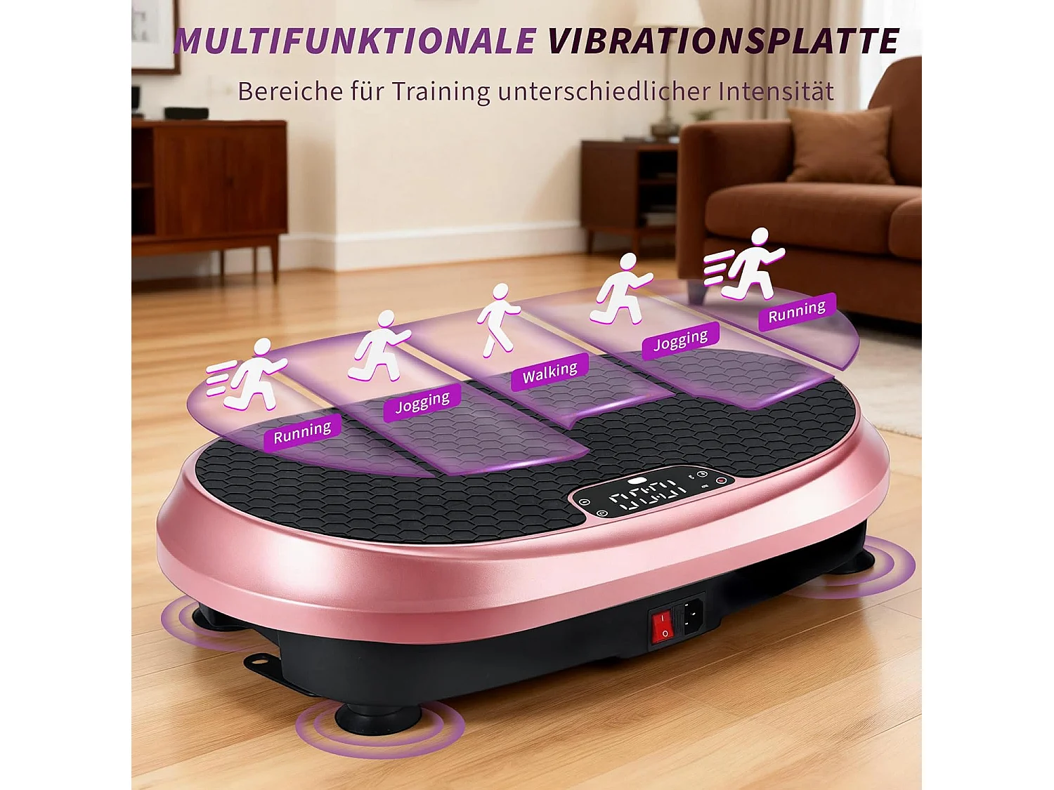 NETTLIFE Vibrationsplatte für Fitness, 199 Stufen & 9 Programme, integrierter Lautsprecher, Ganzkörpertraining & Gewichtsabnahme, 150 kg Belastbarkeit
