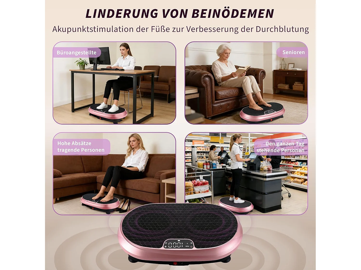 NETTLIFE Vibrationsplatte für Fitness, 199 Stufen & 9 Programme, integrierter Lautsprecher, Ganzkörpertraining & Gewichtsabnahme, 150 kg Belastbarkeit