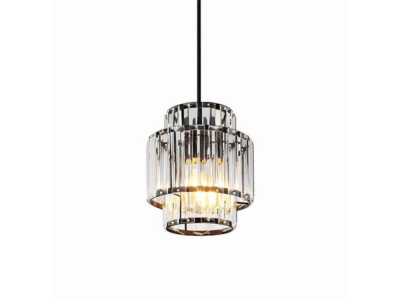 Lampa wisząca Nettlife 1-Light – szklana i kryształowa lampa wisząca, E27, regulowana wysokość, nowoczesny design do jadalni i kuchni