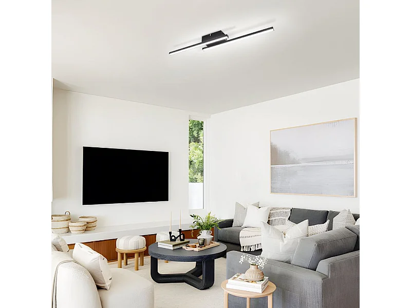 NETTLIFE Lampada da soffitto LED 12W 3000K nera [Classe E]