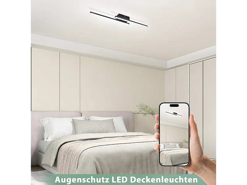 NETTLIFE Lampada da soffitto LED 12W 3000K nera [Classe E]