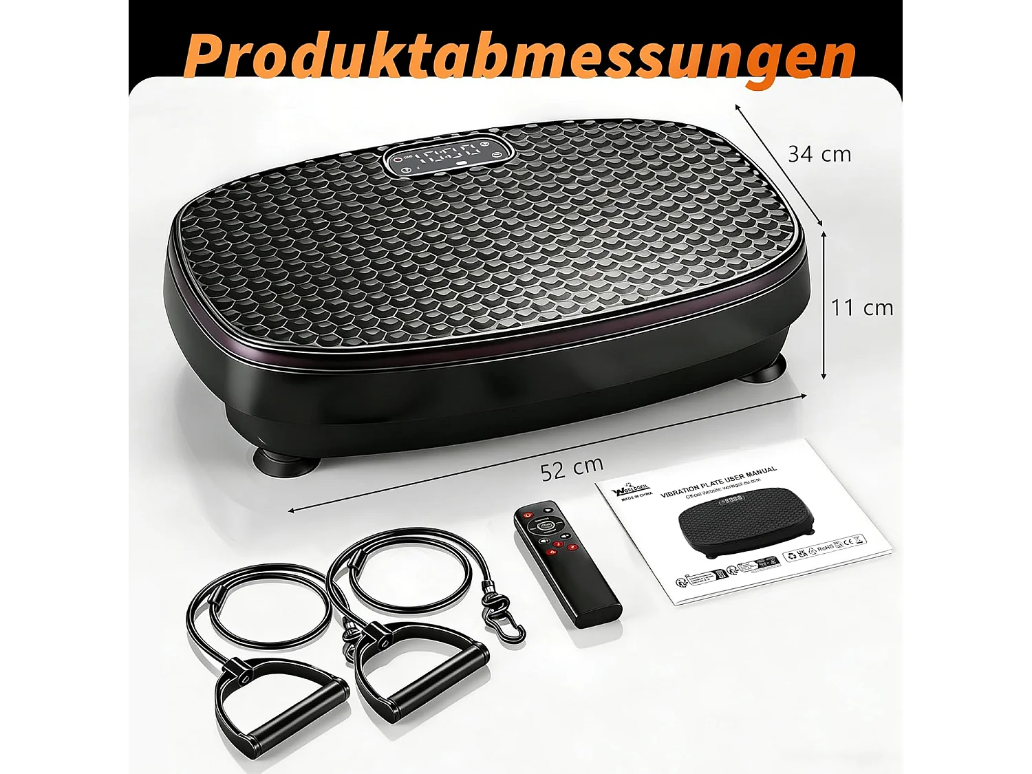 NETTLIFE Vibrationsplatte für Fitness mit Widerstandsbändern – 199 Stufen & 5 Programme – Heimfitnessgerät für ein komplettes Workout