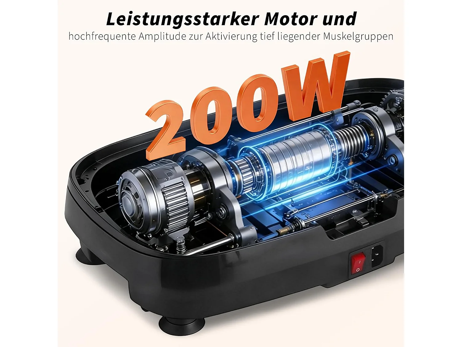 NETTLIFE Vibrationsplatte für Fitness mit Widerstandsbändern – 199 Stufen & 5 Programme – Heimfitnessgerät für ein komplettes Workout
