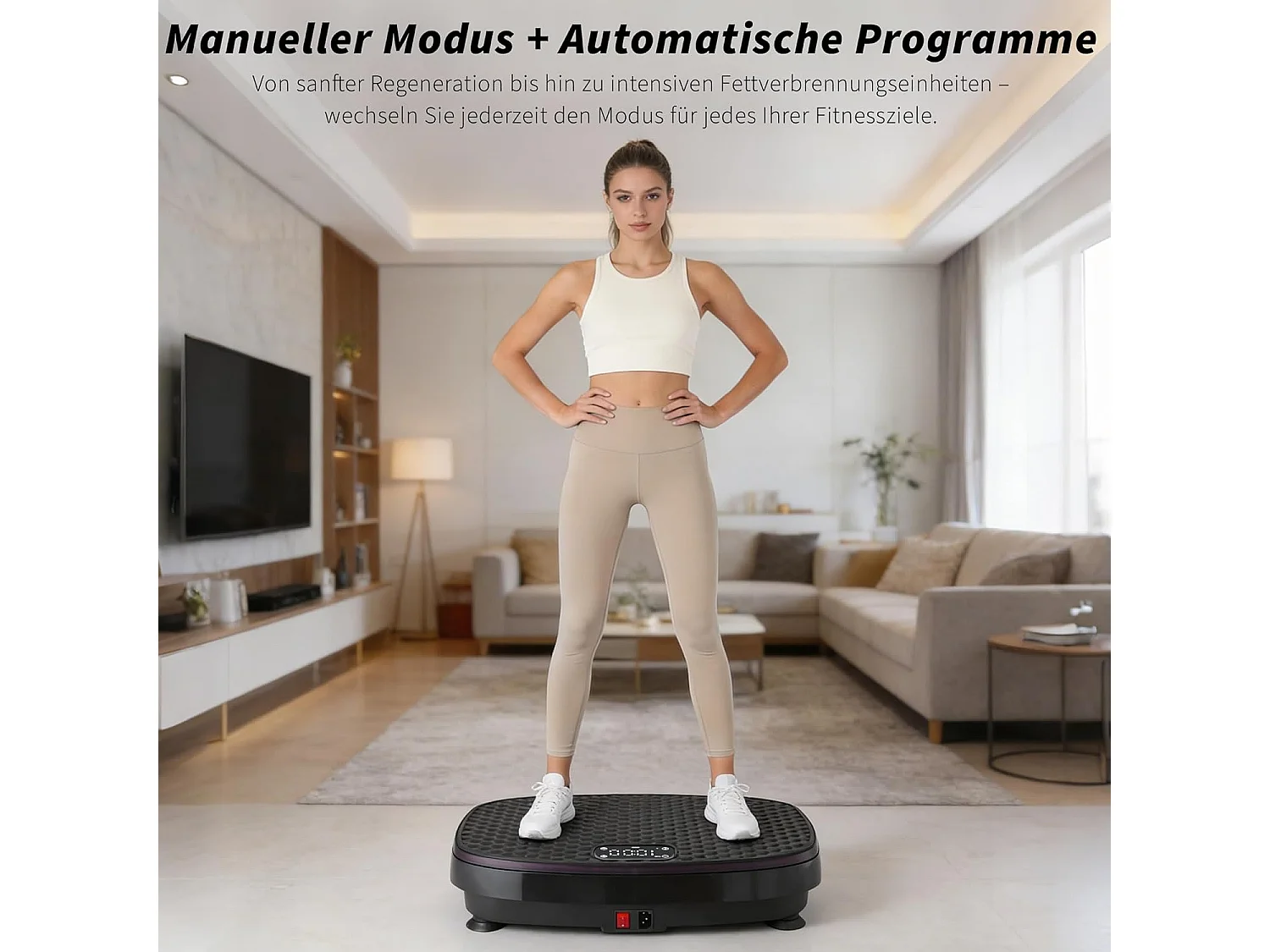 NETTLIFE Vibrationsplatte für Fitness mit Widerstandsbändern – 199 Stufen & 5 Programme – Heimfitnessgerät für ein komplettes Workout