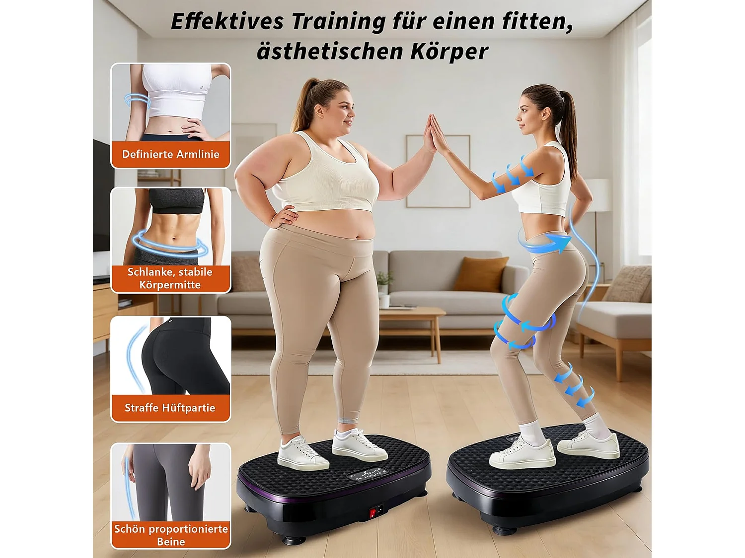NETTLIFE Vibrationsplatte für Fitness mit Widerstandsbändern – 199 Stufen & 5 Programme – Heimfitnessgerät für ein komplettes Workout