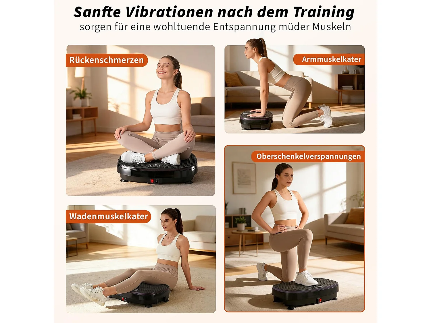NETTLIFE Vibrationsplatte für Fitness mit Widerstandsbändern – 199 Stufen & 5 Programme – Heimfitnessgerät für ein komplettes Workout