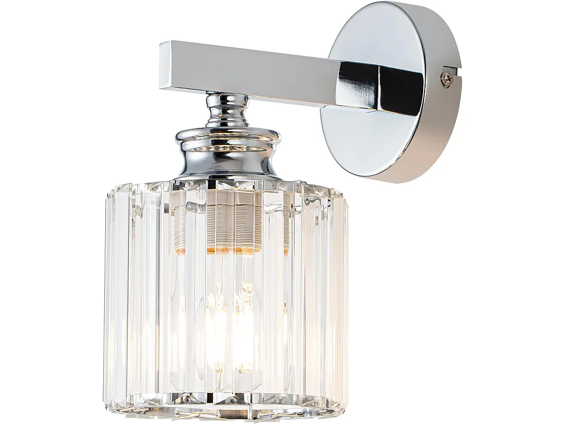 NETTLIFE Applique Murale Cristal Moderne, Lampe de Chevet E27 pour Chambre Salon Escalier Couloir, Luminaire Intérieur 1 Lumière (Sans Ampoule)