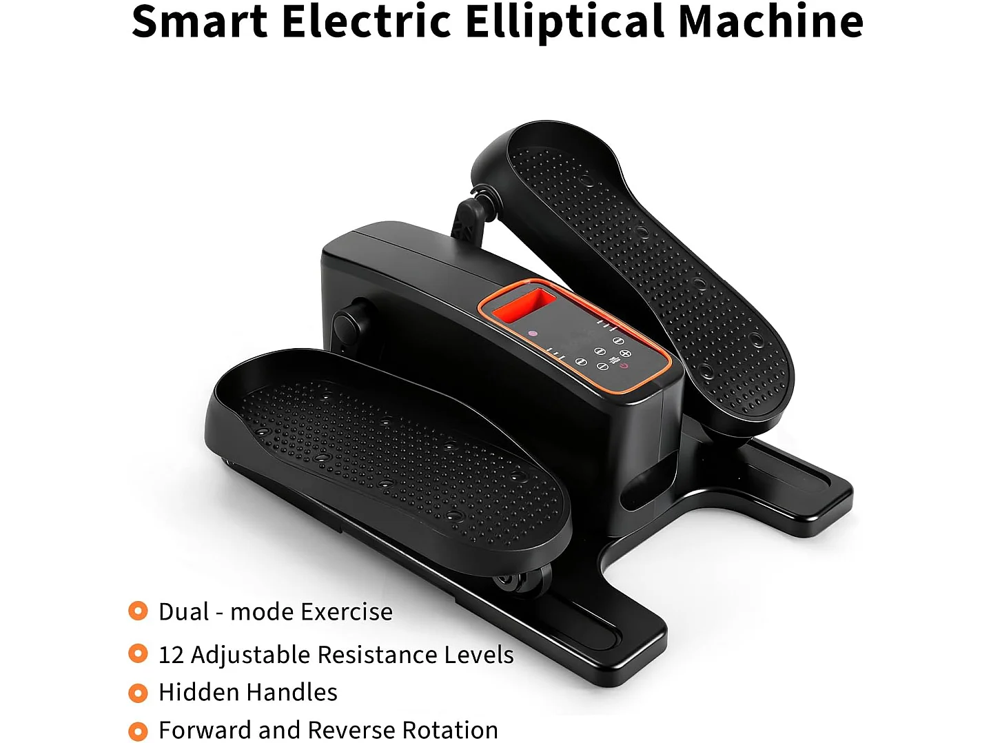 Nettlife Mini-Elektro-Ellipsentrainer für unter den Schreibtisch – Leiser Stepper mit Fernbedienung und Display, 12 Geschwindigkeiten, für Senioren und Erwachsene