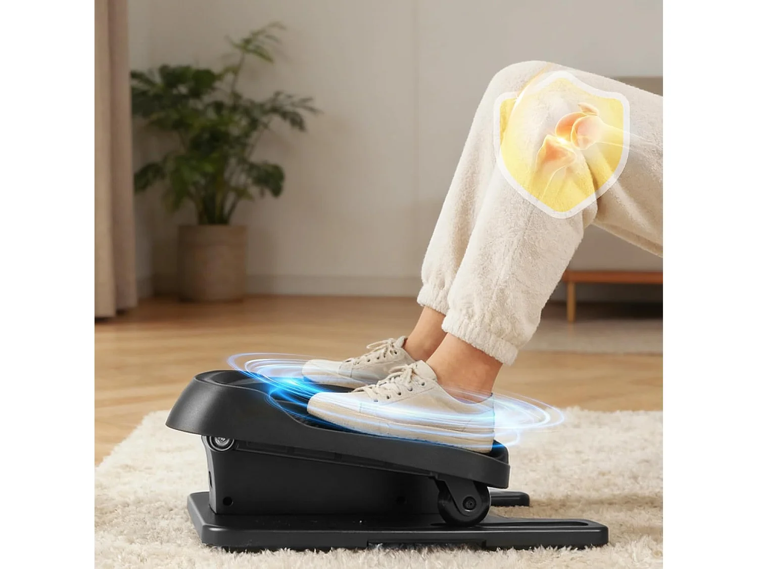 Nettlife Mini-Elektro-Ellipsentrainer für unter den Schreibtisch – Leiser Stepper mit Fernbedienung und Display, 12 Geschwindigkeiten, für Senioren und Erwachsene