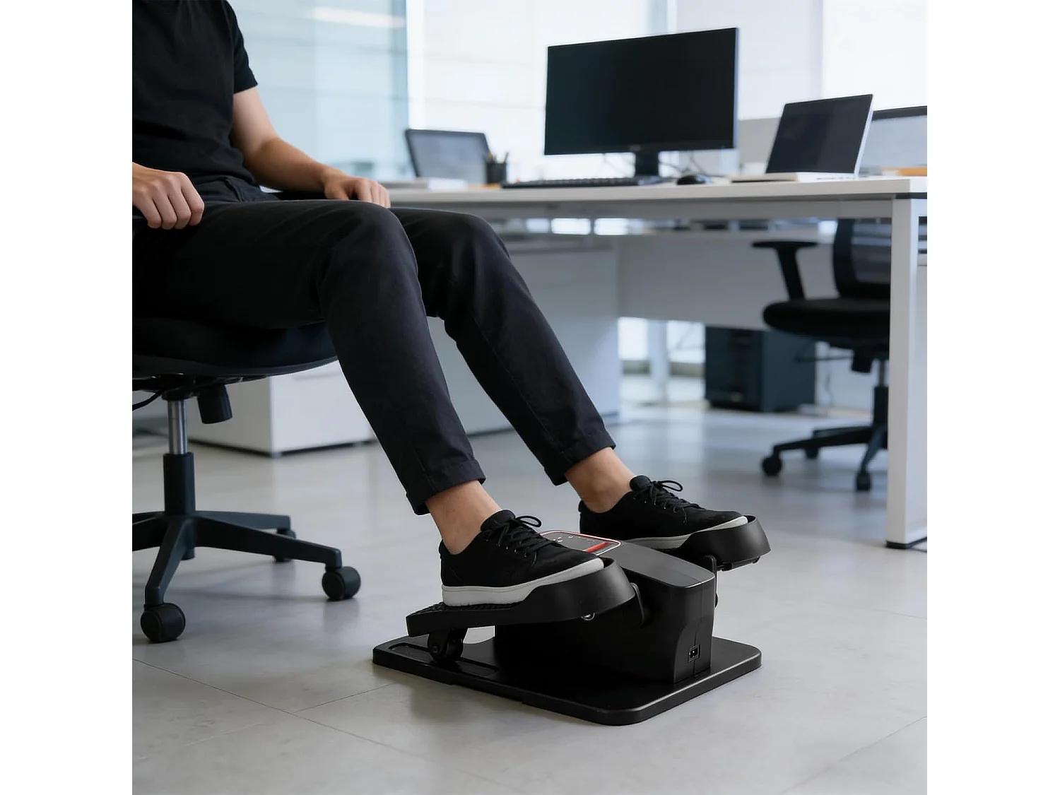Nettlife Mini-Elektro-Ellipsentrainer für unter den Schreibtisch – Leiser Stepper mit Fernbedienung und Display, 12 Geschwindigkeiten, für Senioren und Erwachsene