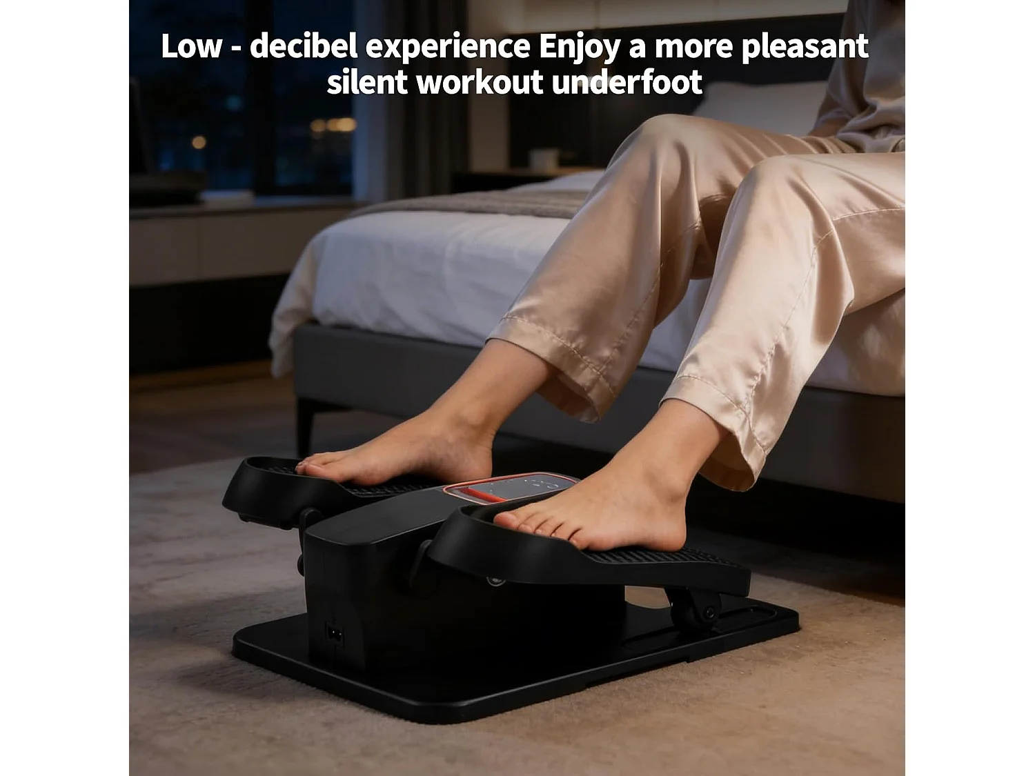 Nettlife Mini-Elektro-Ellipsentrainer für unter den Schreibtisch – Leiser Stepper mit Fernbedienung und Display, 12 Geschwindigkeiten, für Senioren und Erwachsene