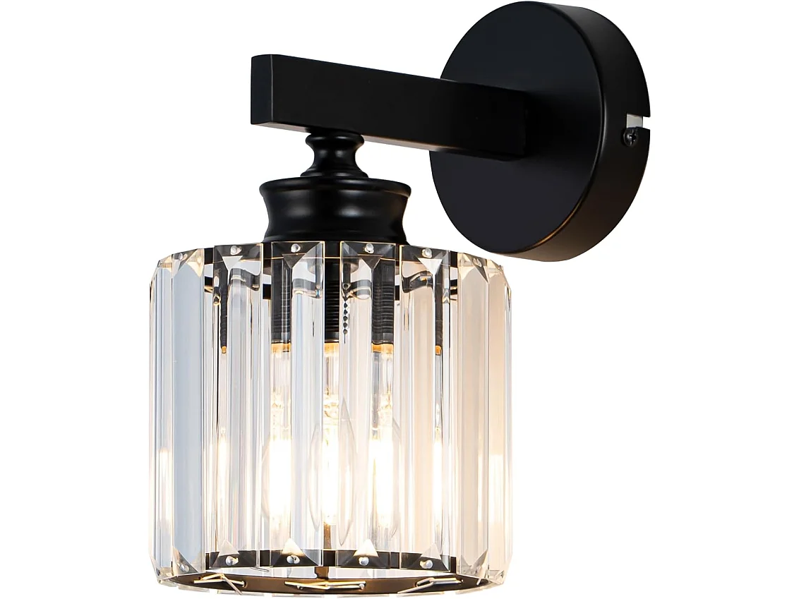 NETTLIFE Applique Murale Cristal Moderne E27, Luminaire Intérieur pour Chambre, Salon, Couloir, Escalier, Lampe de Chevet Design (Sans Ampoule)