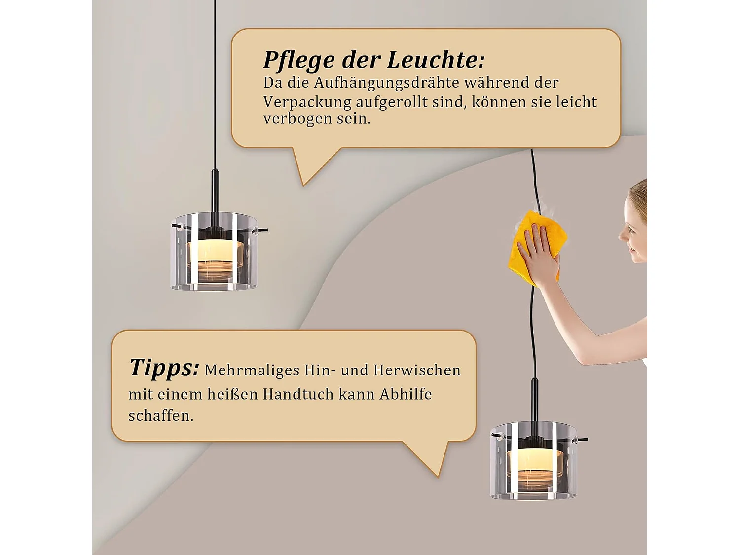 Nettlife Suspension LED en Verre 1 Lampe, Lustre Moderne Hauteur Réglable 140cm pour Table à Manger, Salon, Cuisine, Chambre, Couloir