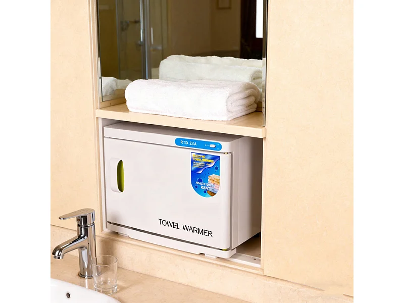 Nettlife Chauffe-Serviette UV 23L, Stérilisateur de Serviettes Pro Grande Capacité pour Salon de Beauté, Spa, Hôtel et Salle de Bain - Blanc