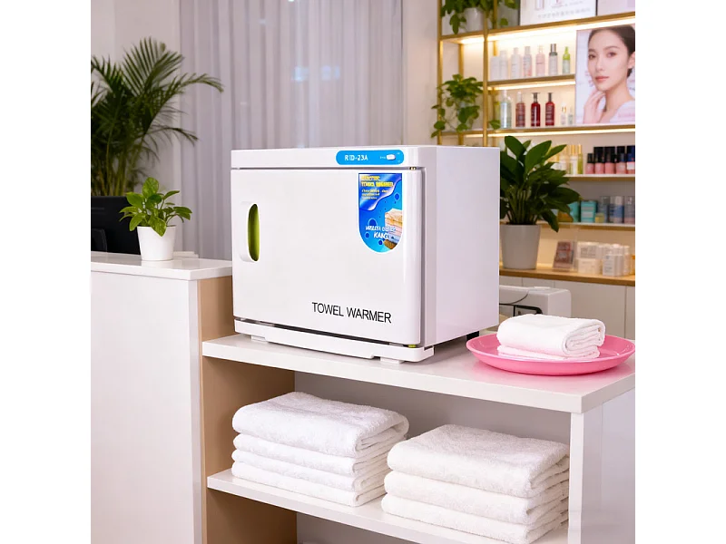 Nettlife Chauffe-Serviette UV 23L, Stérilisateur de Serviettes Pro Grande Capacité pour Salon de Beauté, Spa, Hôtel et Salle de Bain - Blanc