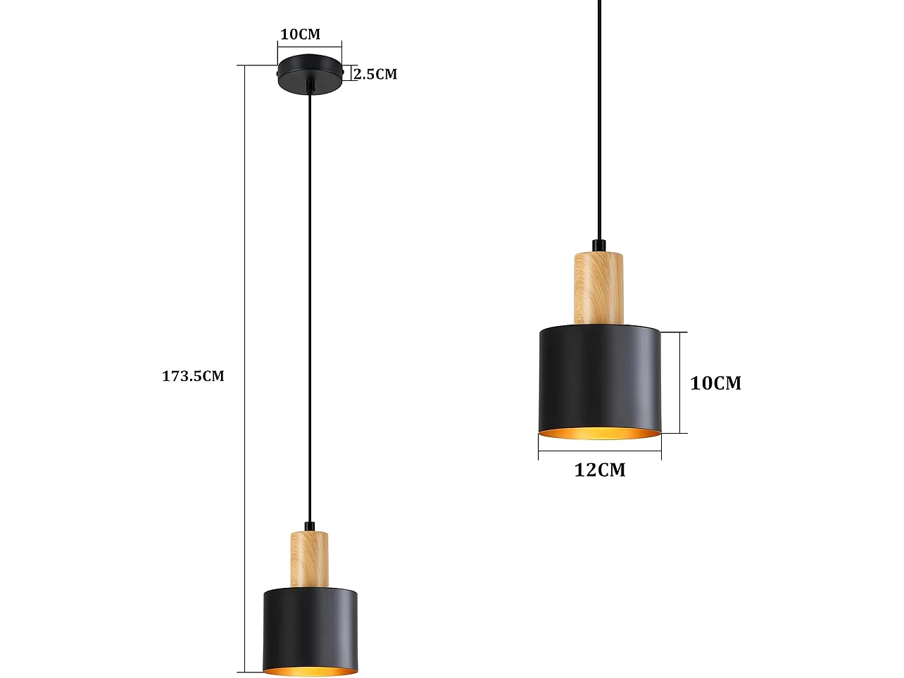 NETTLIFE Suspension Vintage Noire E27, Lustre Salle à Manger Hauteur Réglable, Luminaire de Cuisine et Chambre, Design Industriel, Sans Ampoule