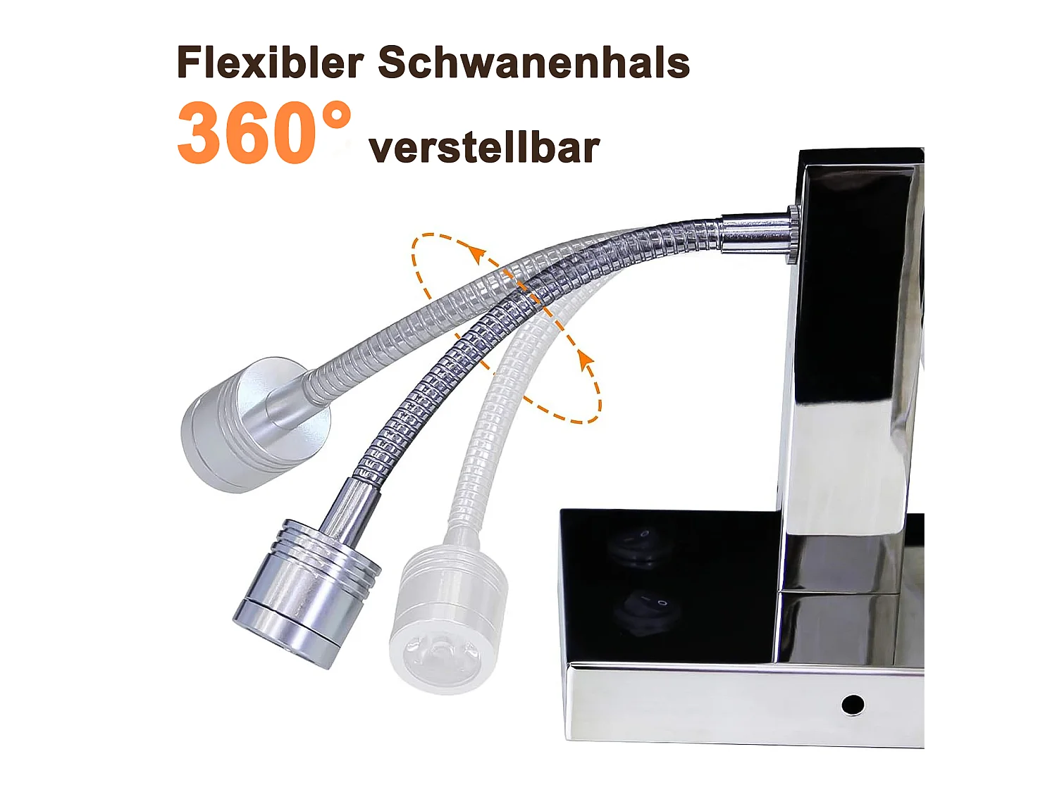 Lámpara de pared LED giratoria 360° NETTLIFE con interruptor, pantalla cuadrada moderna de tela, casquillo E27 para dormitorio, sala de estar, pasillo