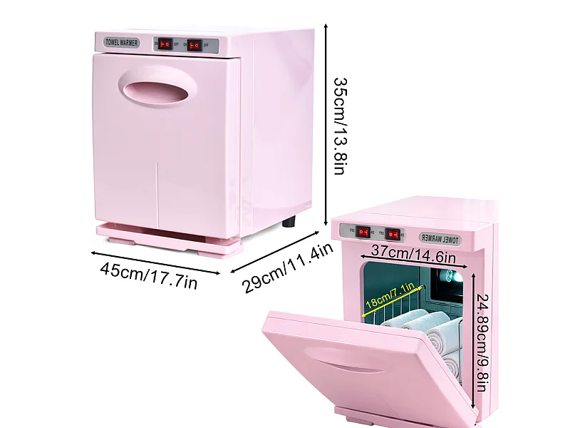 Nettlife Chauffe-Serviette UV 5L, Stérilisateur de Serviettes Électrique 360° Pro pour Salon de Beauté, Spa, Hôtel et Salle de Bain - Rose