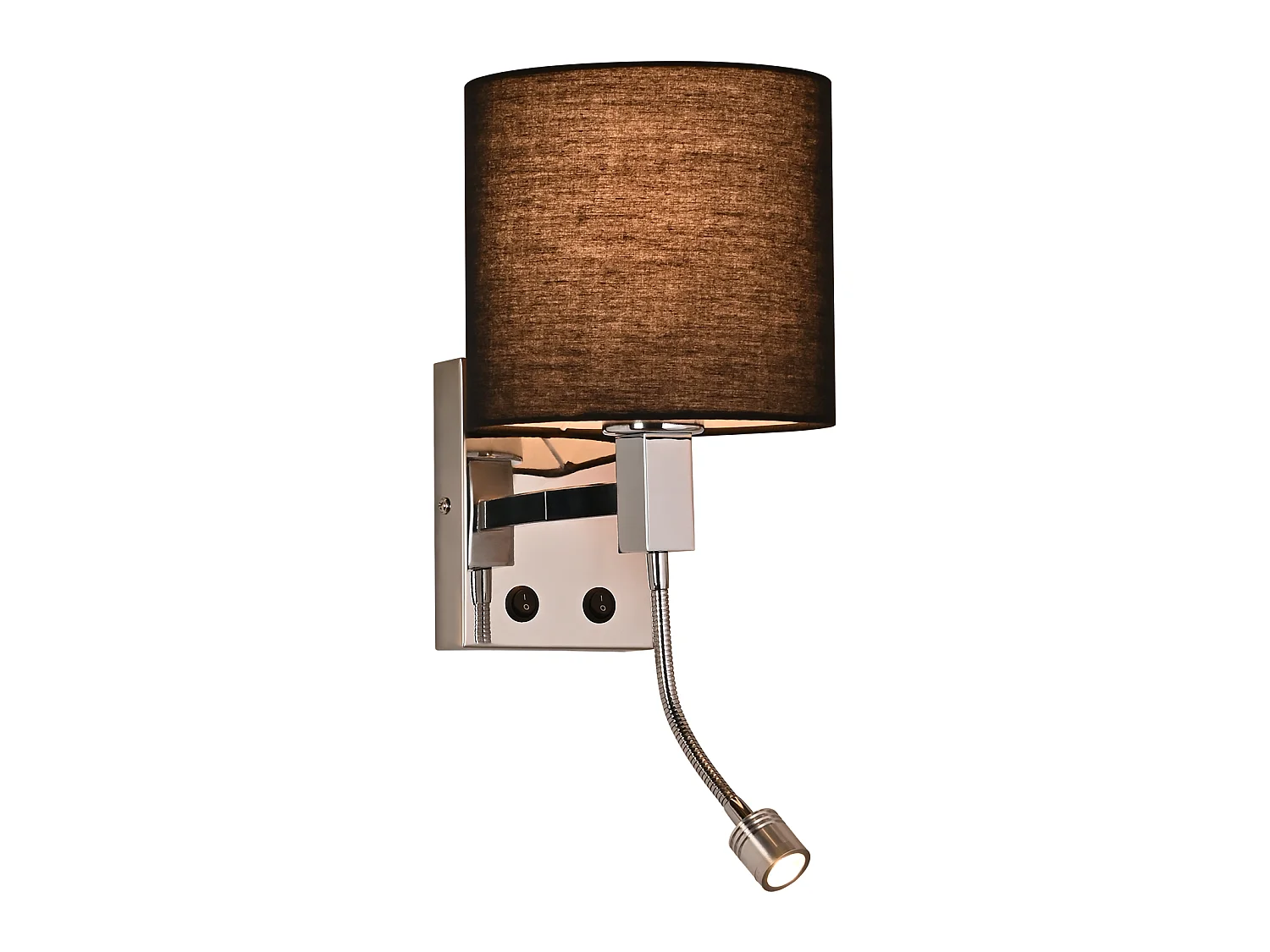 NETTLIFE 360° Obrotowa lampa ścienna LED do czytania z włącznikiem, nowoczesny kwadratowy klosz z tkaniny, gniazdo E27 do sypialni, salonu