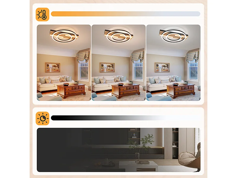 NETTLIFE 34 W, 38 cm, ściemnialna lampa sufitowa LED, drewniana rama, geometryczny kwadratowy metalowy wzór, pilot zdalnego sterowania i funkcja pamięci ustawień