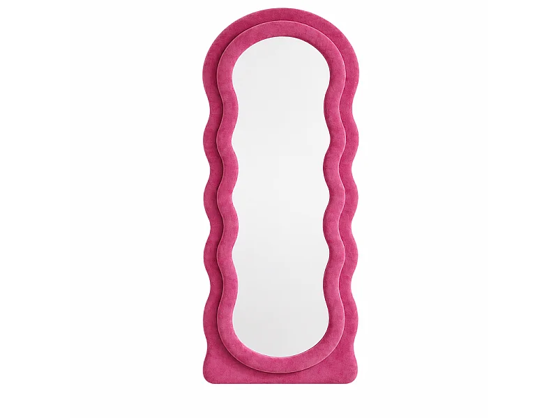 Nettlife Miroir Pleine Longueur Rose Design Nuage Vague. Grand Miroir de Sol HD pour Chambre Salon Maquillage. Décoration Moderne & Ambiance Cosy.