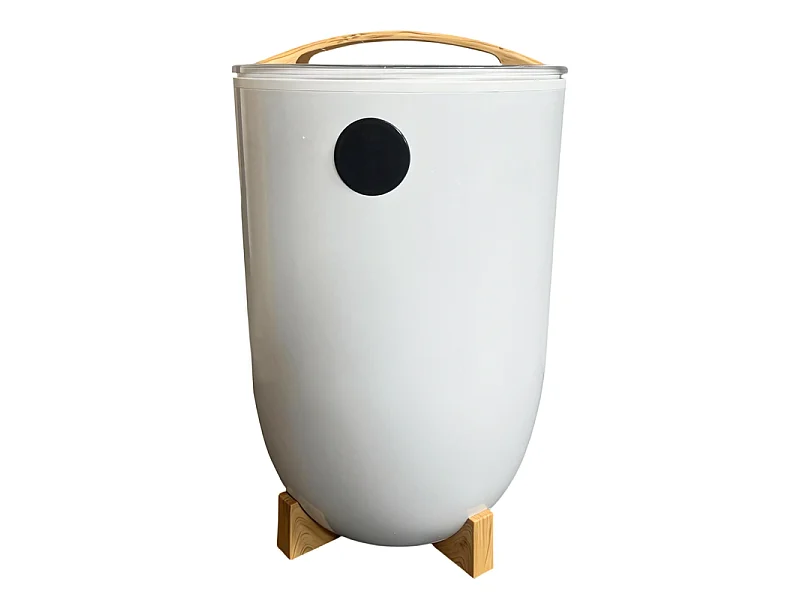 Nettlife Chauffe-serviettes Électrique Seau avec Lumière LED, Sèche-serviettes avec Arrêt Automatique pour Maison, Spa et Hôtel - Blanc
