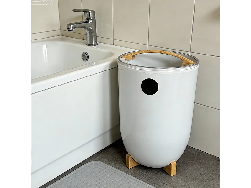 Nettlife Chauffe-serviettes Électrique Seau avec Lumière LED, Sèche-serviettes avec Arrêt Automatique pour Maison, Spa et Hôtel - Blanc