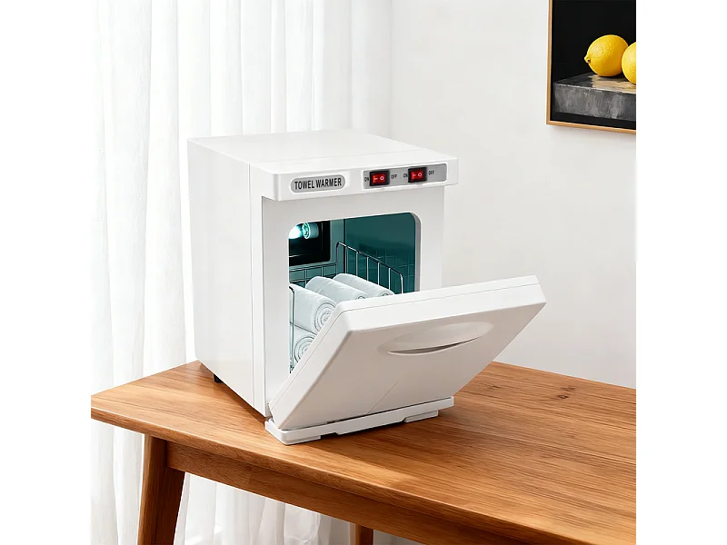Nettlife Chauffe-Serviette UV 5L, Stérilisateur de Serviettes Électrique 360° Pro pour Salon de Beauté, Spa, Hôtel et Salle de Bain - Blanc