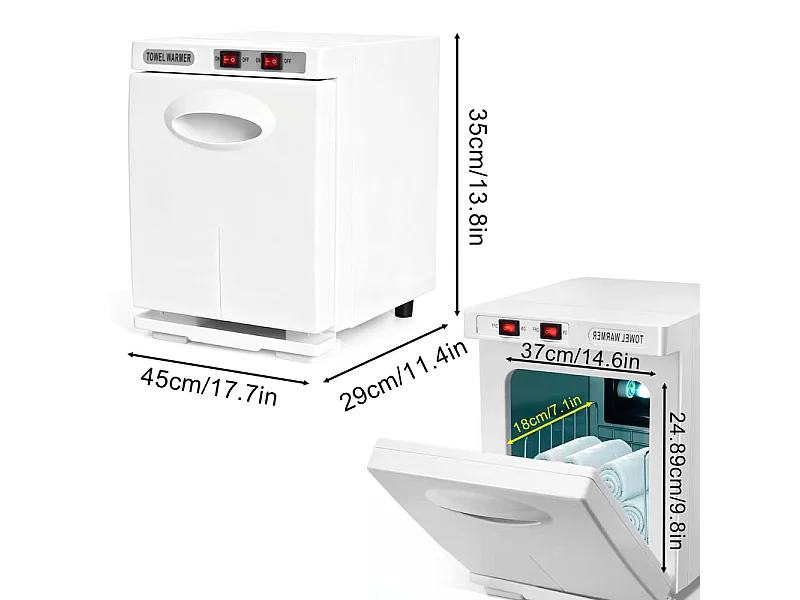 Nettlife Chauffe-Serviette UV 5L, Stérilisateur de Serviettes Électrique 360° Pro pour Salon de Beauté, Spa, Hôtel et Salle de Bain - Blanc