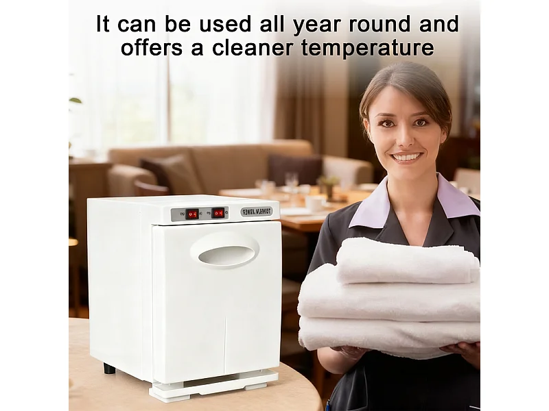 Nettlife Chauffe-Serviette UV 5L, Stérilisateur de Serviettes Électrique 360° Pro pour Salon de Beauté, Spa, Hôtel et Salle de Bain - Blanc