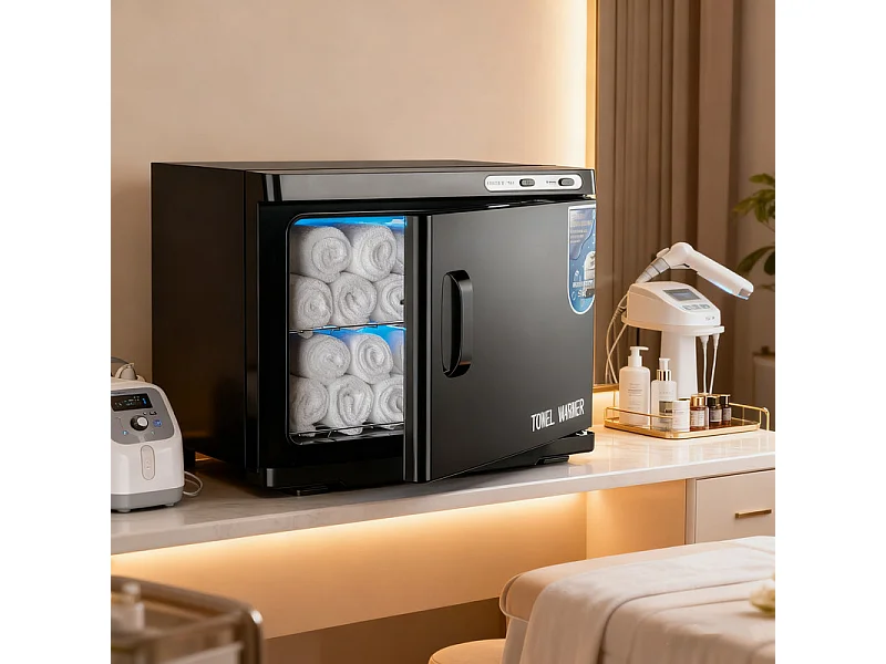 Nettlife Chauffe-Serviette UV 23L, Stérilisateur de Serviettes Pro Grande Capacité pour Salon de Beauté, Spa, Hôtel et Salle de Bain - Noir