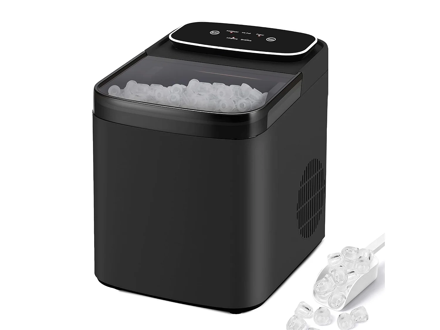 NETTLIFE Machine à Glaçons Compacte & Silencieuse, 9 Glaçons en 6 Min, 14kg/24H, 2 Tailles, Auto-nettoyage, Portable pour Cuisine Bar Bureau, Gris