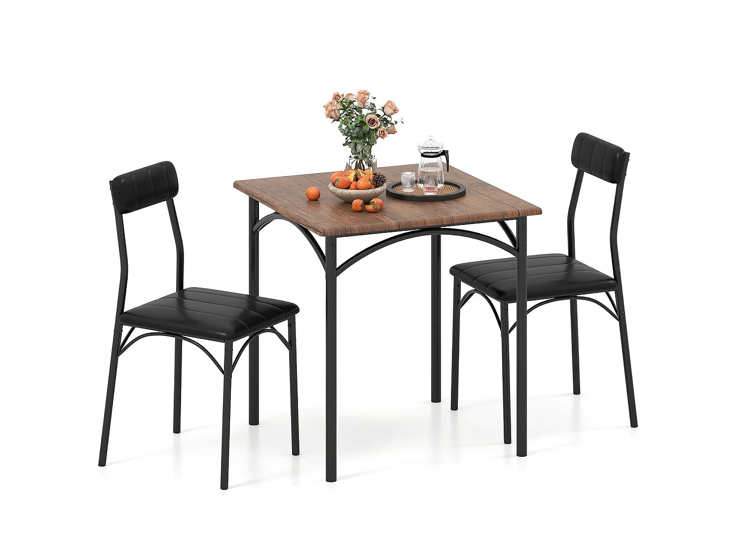 Ensemble table à manger 2 personnes compact avec chaises rembourrées