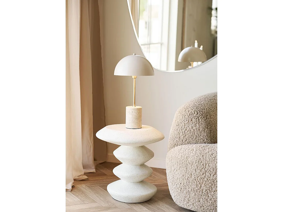 Blackburn - Table d'appoint ronde en fibre d'argile ø36cm - Blanc