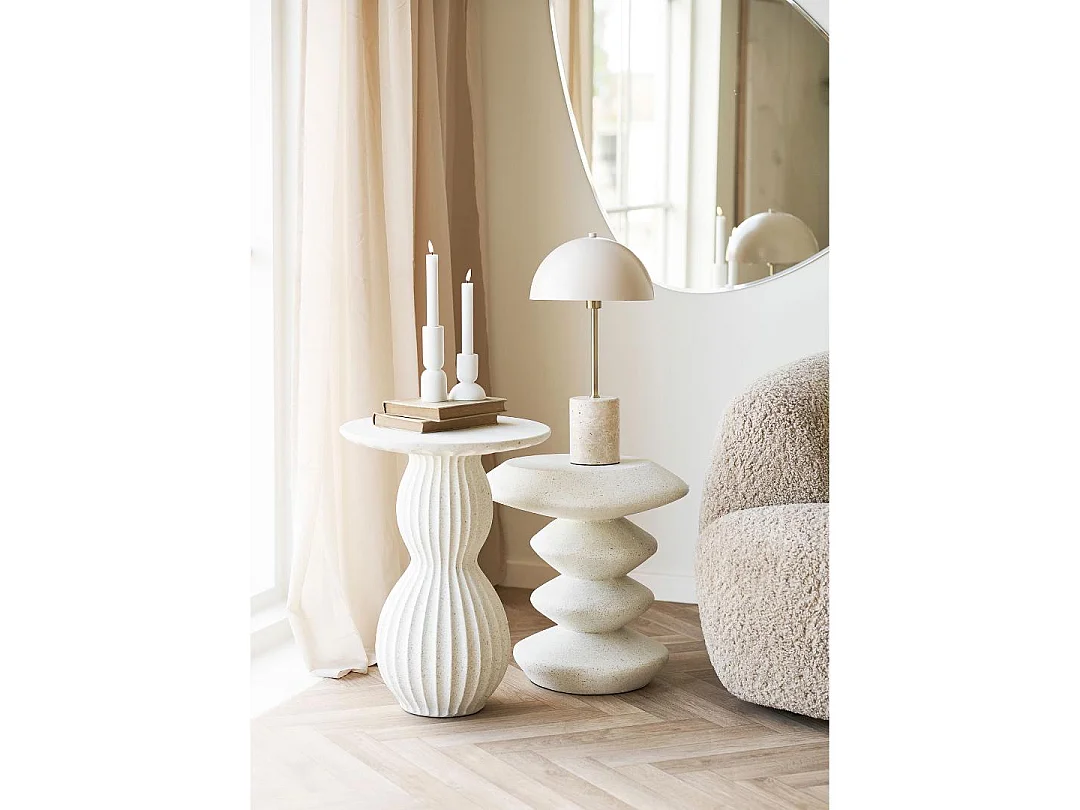 Blackburn - Table d'appoint ronde en fibre d'argile ø36cm - Blanc