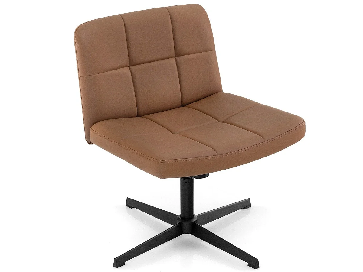 Chaise de bureau sans accoudoirs - marron, assise large - Silicone U