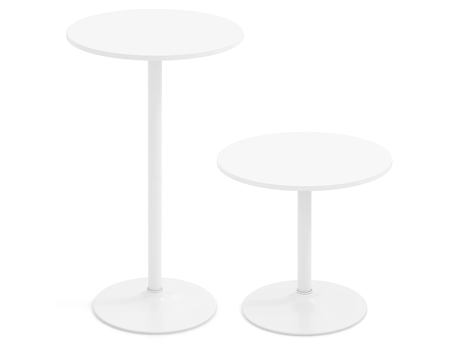Ensemble bistro réglable - 60 cm blanc 2 hauteurs - modèle moderne