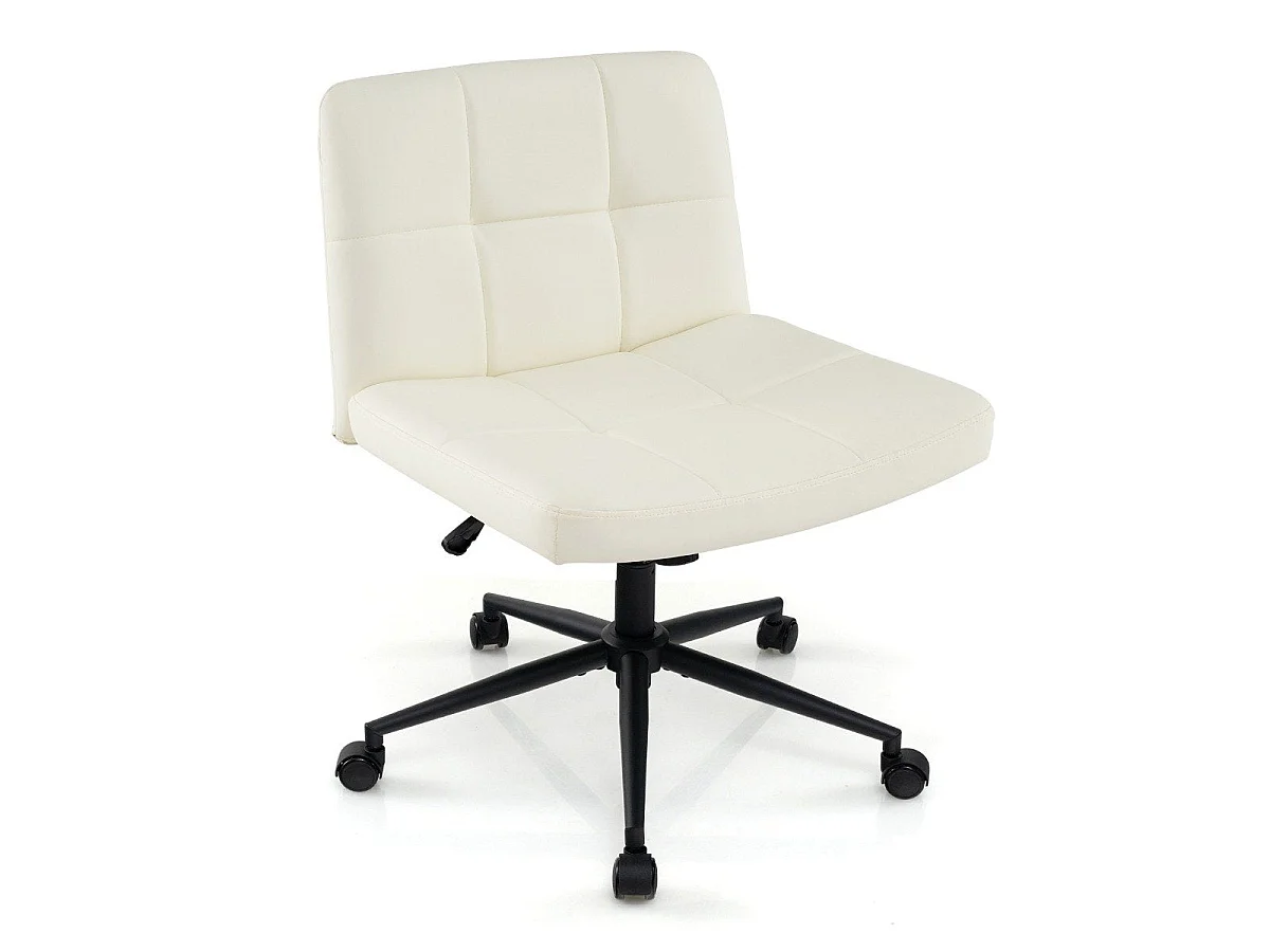 Chaise de bureau sans accoudoirs - beige, assise large - Silicone