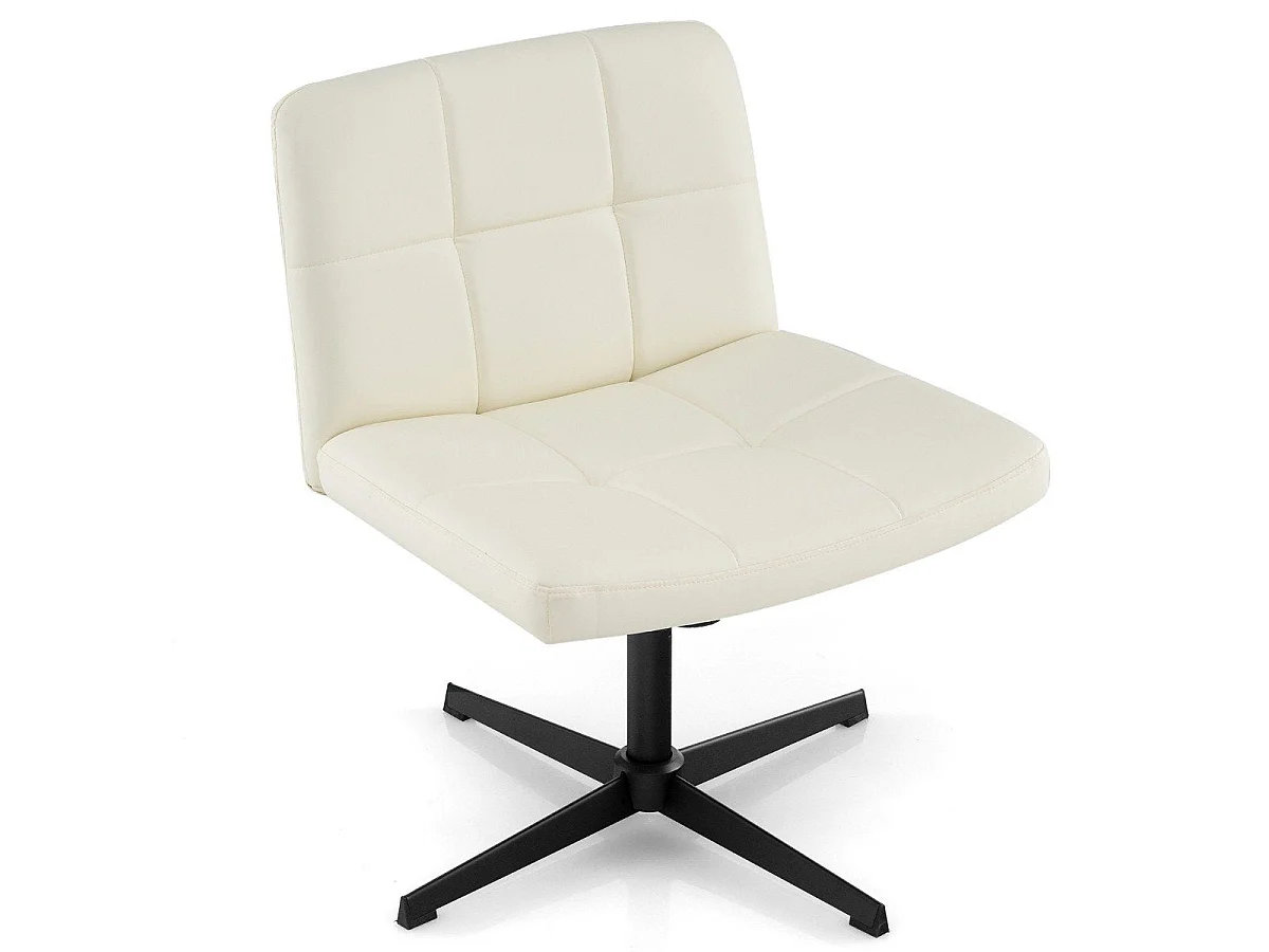 Chaise de bureau sans accoudoirs - beige, assise large - Silicone U