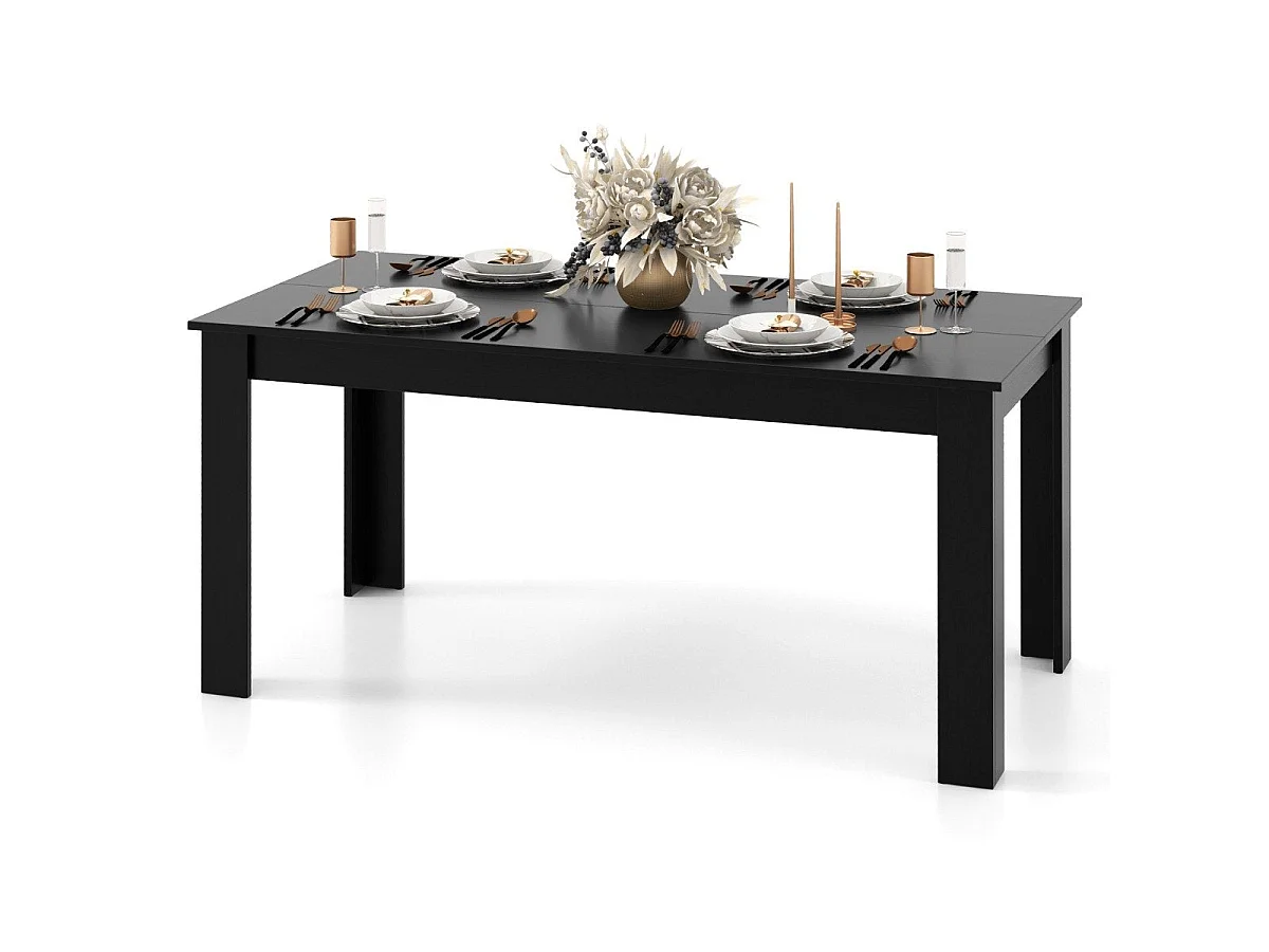Table à manger extensible de 160 cm de long, table de cuisine moderne pouvant accueillir jusqu'à 8 personnes