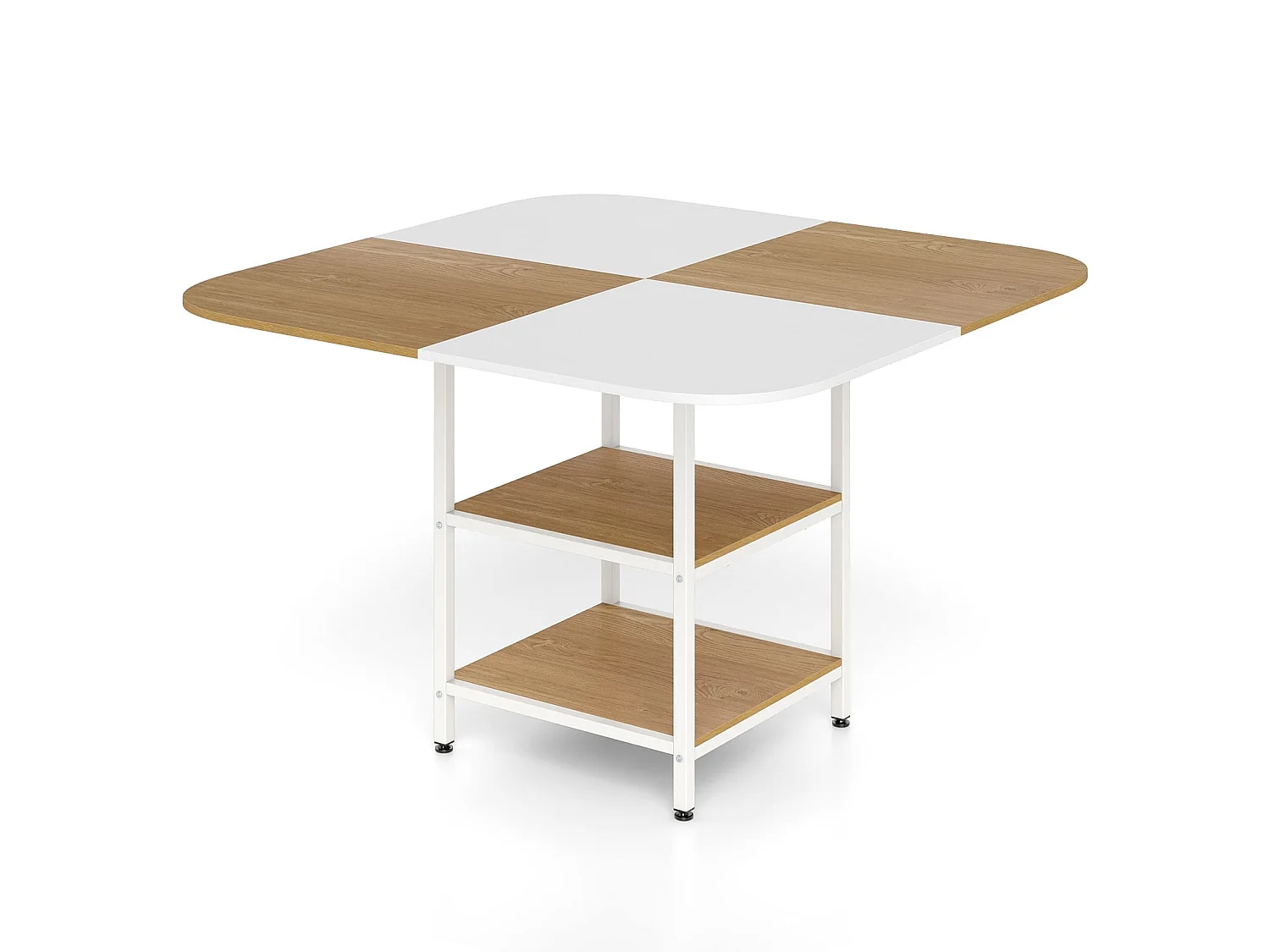 Table à manger avec étagères 120 x 120 cm 4 personnes