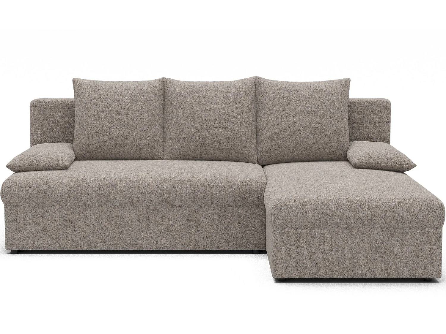 Canapé d’angle réversible convertible GARY en tissu côtelé – 206cm-Taupe clair